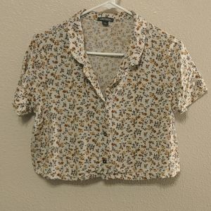 Wild Fable Yellow Floral Crop Top